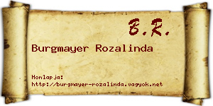 Burgmayer Rozalinda névjegykártya